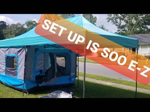 E-Z UP CUBE TENT IS THE BEST TENT IN THE WORLD? \\\\ 1st Time Set up #camping