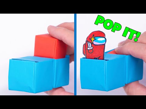 MINI origami BUTTON TOY Among Us [origami pop it, origami fidget toy]