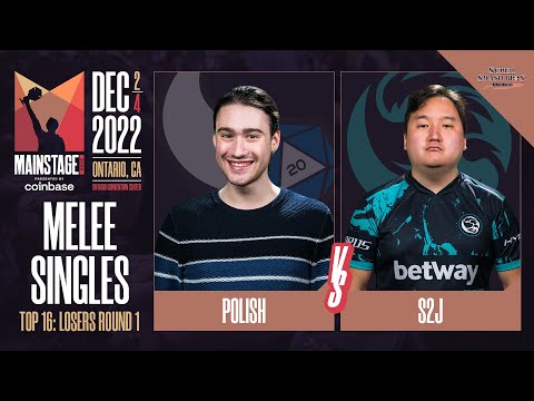Polish (Peach) vs S2J (Captain Falcon) - Melee Top 16 Losers Round 1  - Mainstage 2022