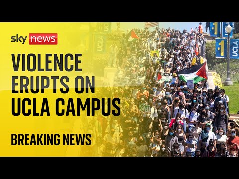 Fights break out between pro-Palestinian and counter student protesters at UCLA in Los Angeles