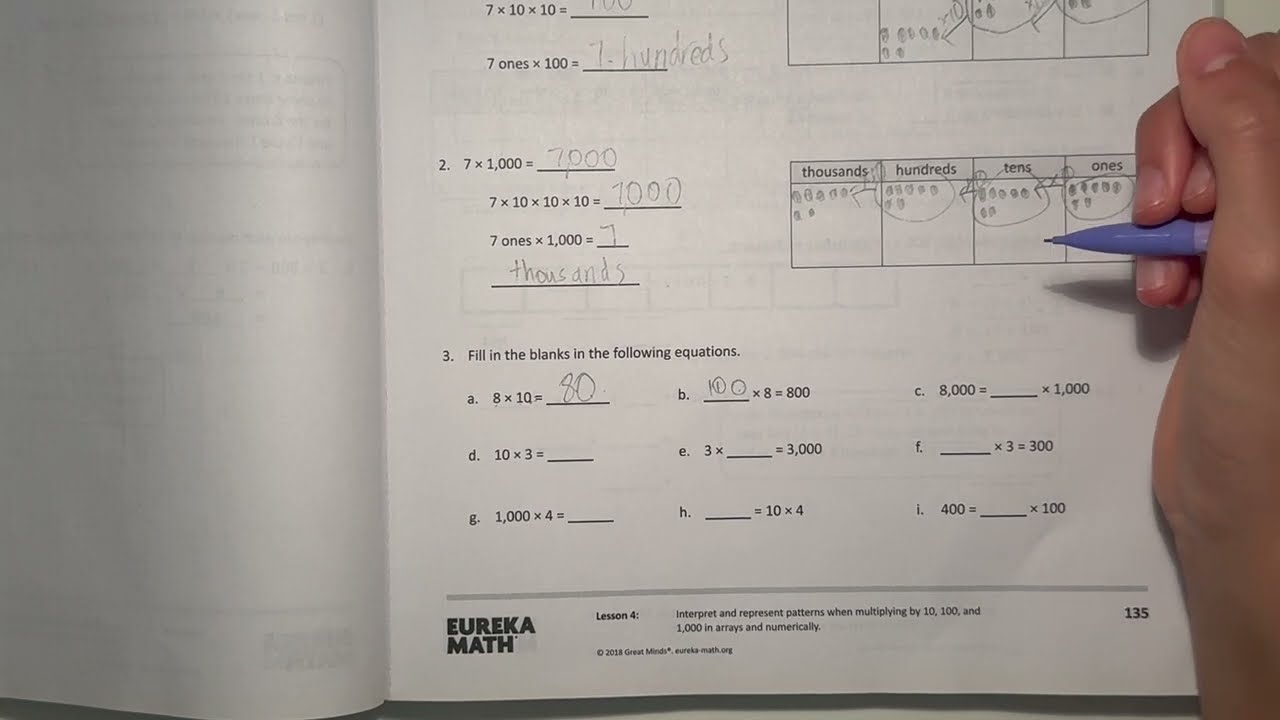 Eureka Math Grade 4 Module 3 Lesson 4 Homework | #mathwithaubrey #answers
