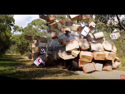 We hit 300k subs! Let's destroy some boxes with a Humvee 😄