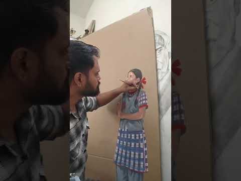 तिरंगा पेंट शिक्षक द्वारा
