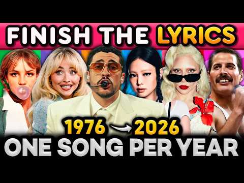 FINISH THE LYRICS 🎤🎶 One Song Per Year From 1976 - 2026 | Music Quiz 2026