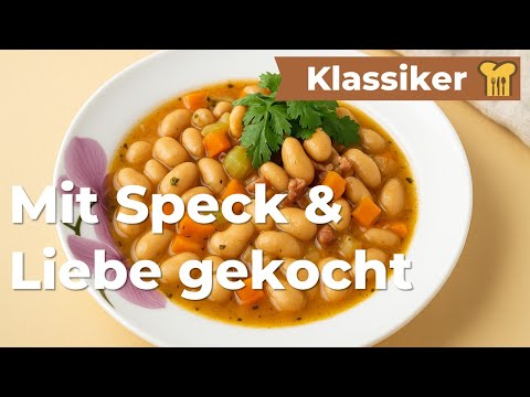 Deftige Bohnensuppe wie bei Muttern! 💛 Mit Speck & Liebe gekocht🥕🥬