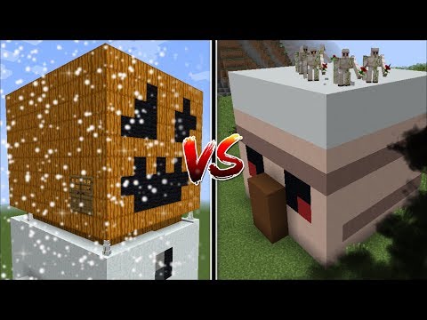 Minecraft SNOW GOLEM HOUSE VS IRON GOLEM HOUSE MOD / BUILD BATTLE !! Minecraft