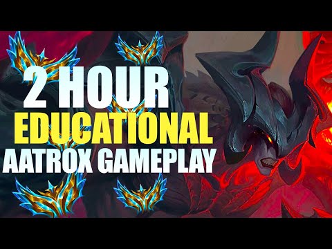 2 Hours Educational Challenger Aatrox Gameplay | Season 15 Aatrox top guide