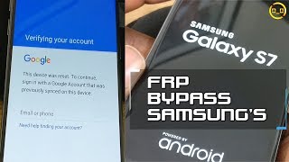 Google Factory Reset Protection (FRP) Bypass/Removal SOLUTION For Samsung’s (S7)