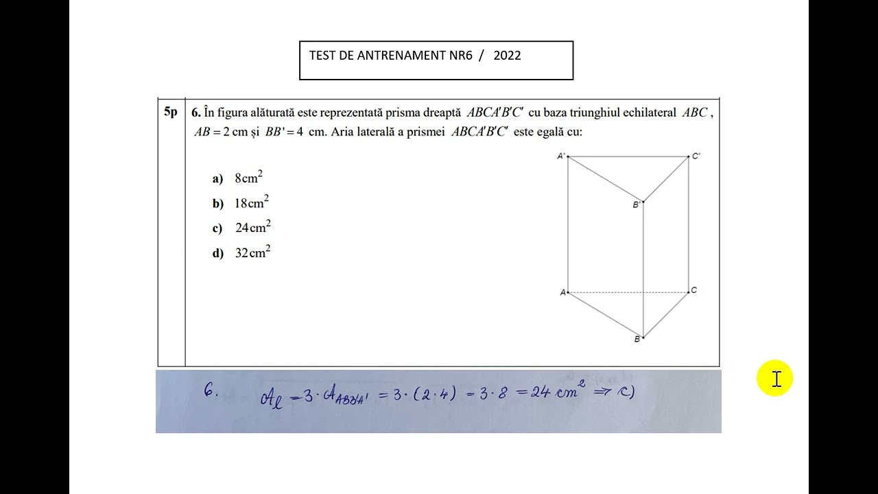 În figura al?turat? este reprezentat? prisma dreapt? ABCA'B'C' cu baza triunghiul echilateral ABC