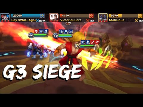 Last Siege Before Season 8 Tournament!  vs. VictoriouScrt and Malicious (G3 Siege - Summoners War)