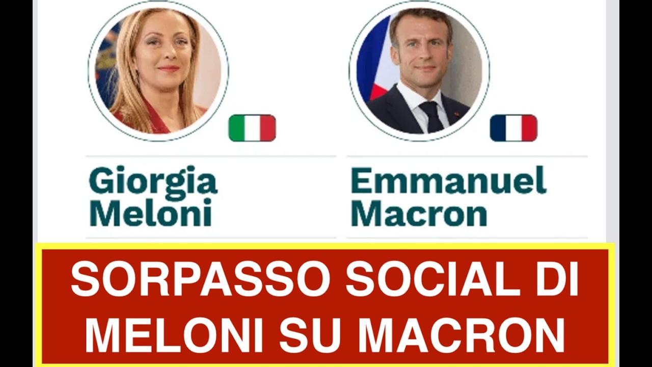 SORPASSO SOCIAL DI MELONI SU MACRON