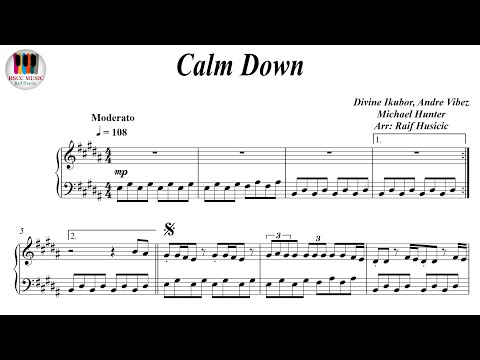 Calm Down - Rema, Selena Gomez, Piano Sheet Music