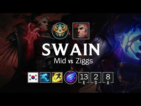 Swain Mid vs Ziggs - KR Challenger Patch 8.7