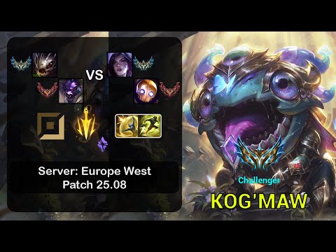 Kog'Maw ADC + Alistar vs Kai'Sa + Blitzcrank - EUW Challenger - Patch 25.08