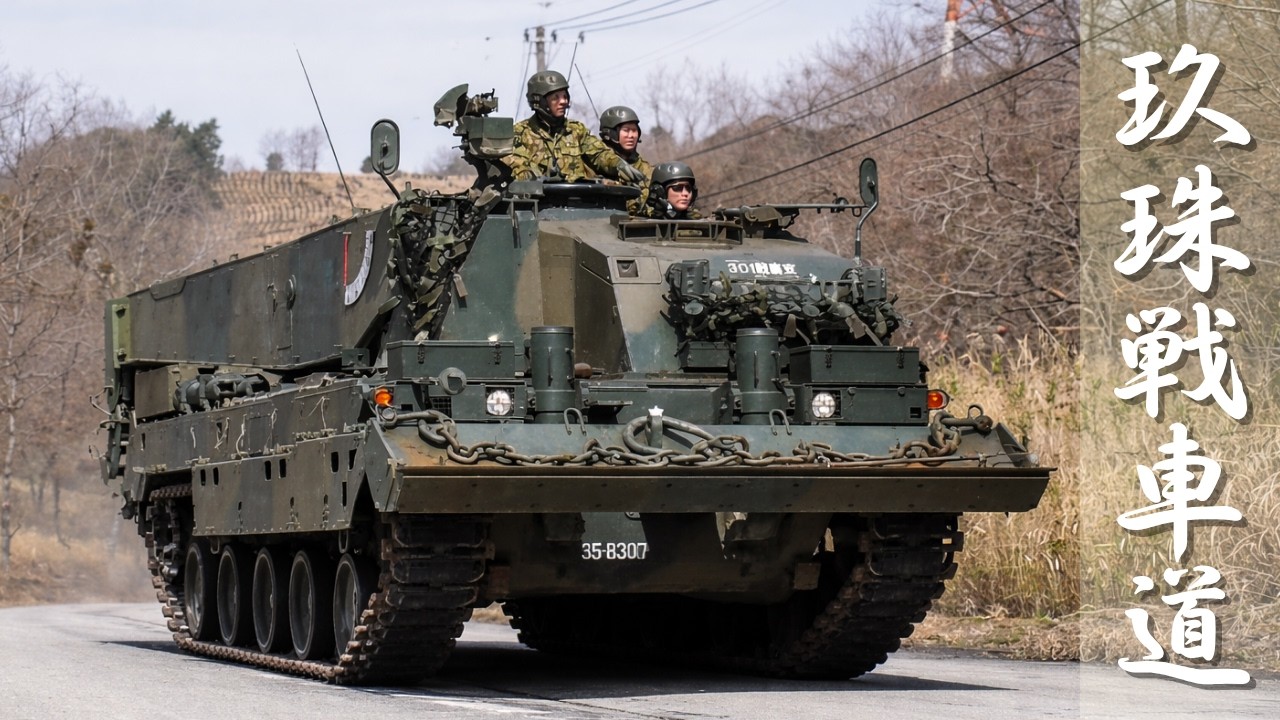 玖珠戦車道 通信 3/17(火) ] 10式戦車 & 11式装軌車回収車 計9両 日出生台演習場 に向け上山