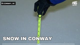 ABC15's Jenna Warner shows snow in Conway