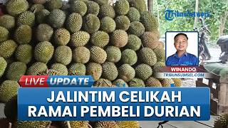 Pedagang Durian Menjamur di Jalintim Celikah OKI, Ramai Pembeli Meski