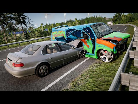 Cars Bollard Wall Crash