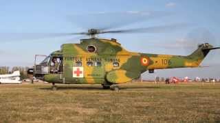 preview picture of video 'NEW Romanian Military Air Force IAR 330 Puma Medevac - Startup and Takeoff (Clinceni) HD HQ NATO'