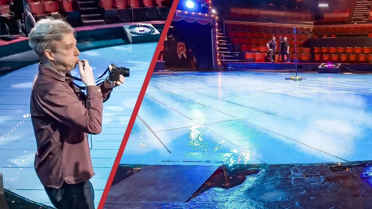 There's a hidden swimming pool under this circus.