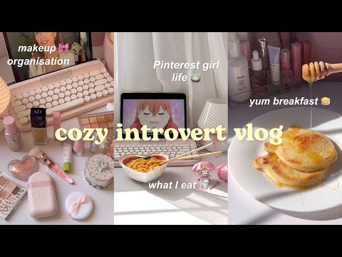 cozy introvert vlog 🥞 cute breakfast ideas, being productive, cooking, organising, haul | aesthetic🥡