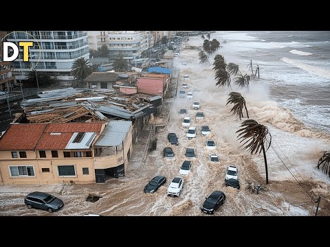 Spain Hit by Kristin Storm! Winds of 130 km/h, Huge Waves and Flooding in Andalusia