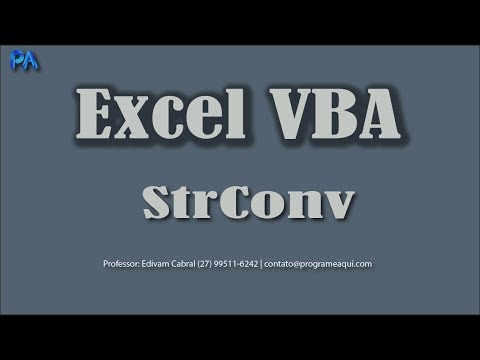 Dica de Excel VBA como usar o método VBA STRCONV