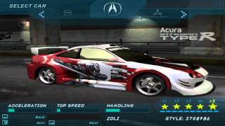 Need For Speed Underground 1 - All Official & Bonus Cars