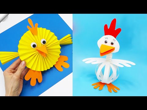 How to Make a Paper Chicken Easter paper Crafts Easy paper crafts