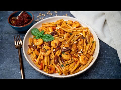 Harissa Pasta with Prawns