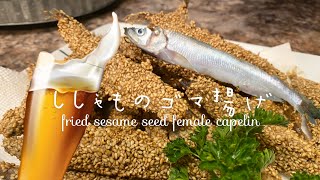 ししゃものゴマ揚げ【Female Capelin】カナダで作る日本の居酒屋メニュー/カナダ/おつまみレシピ/お魚丸ごと食べよう！
