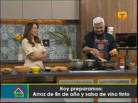 Hoy preparamos arroz de fin de año y salsa de vino tinto