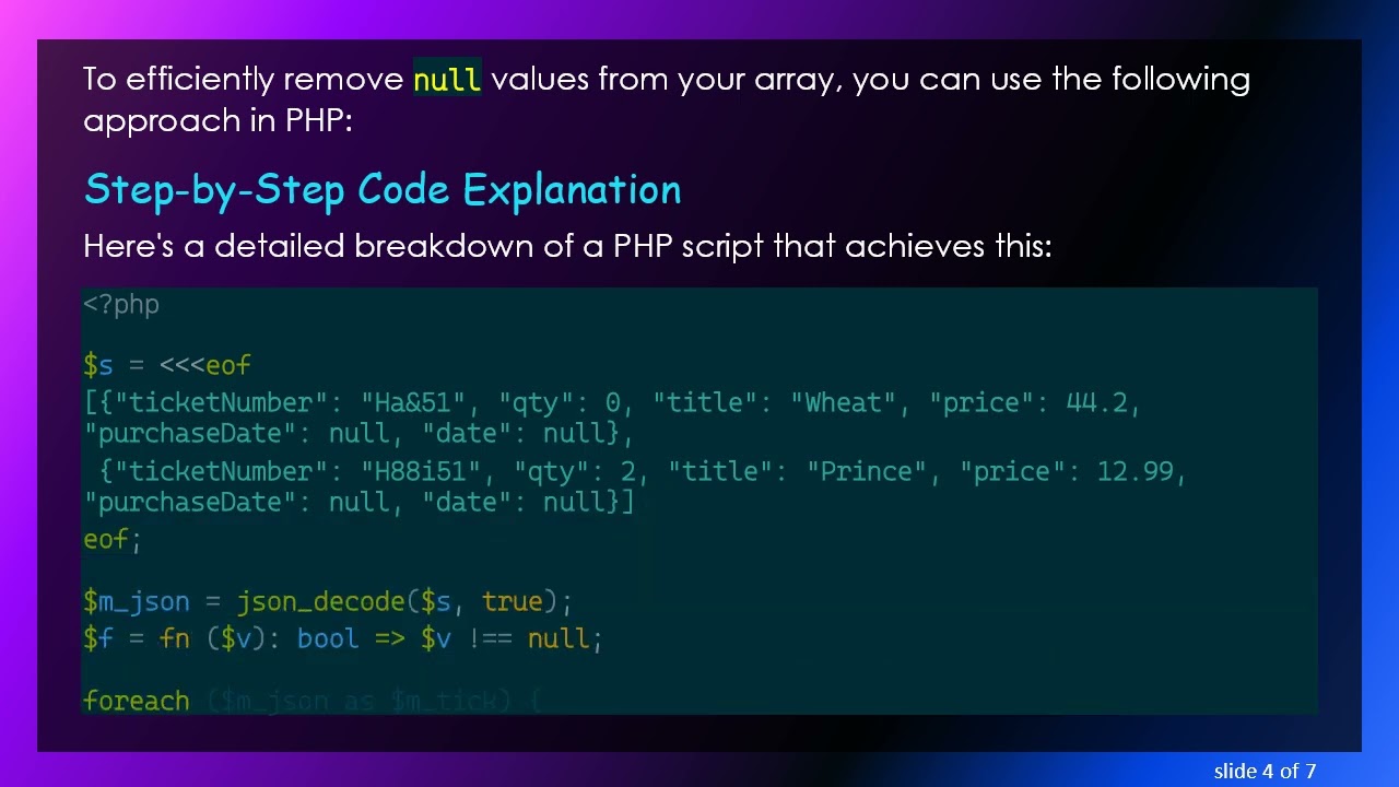 How to Efficiently Remove Null Values with PHP