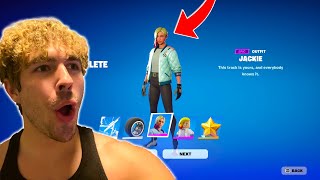 THIS IS HOW I UNLOCKED THE JACKIE SKIN IN FORTNITE! Toughest Grind EVER