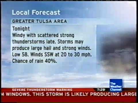 The Weather Channel IntelliStar 1 SD Local Forecast — 2008-05-01T19:28-0500 — Tulsa, OK