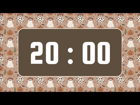 20 Minute Timer | With Alarm Bell & No Music | Cowboy Ghost Halloween Theme
