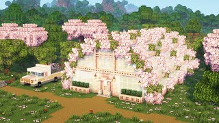 [Minecraft] How to Build a Cherry Blossom Greenhouse / Tutorial