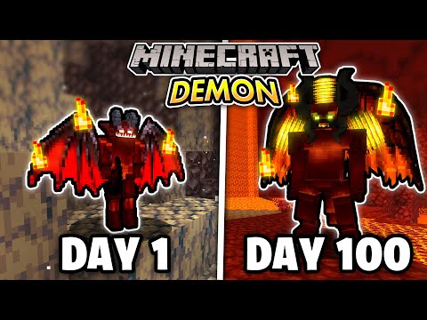 I Survived 100 Days As A DEMON In Minecraft