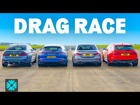 BMW M5 CS v Porsche Panamera v Mercedes-AMG E63 S v Audi RS6 1/4 MILE RACE
