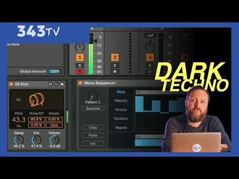 Making DARK TECHNO With Ableton Live's Drum Synth, Mono Sequencer, & Noise Engineering