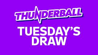 The National Lottery Thunderball draw results from Tuesday 25 August 2026