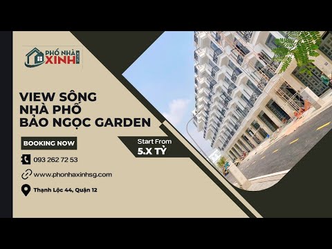 Nhà phố view sông Thạnh Lộc Quận 12, 1 trệt 4 lầu, trả góp 20 năm, tặng SH 150i