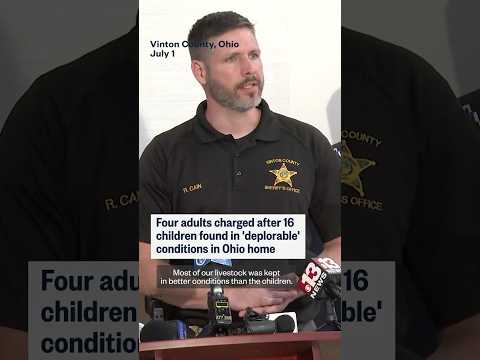 Four adults charged after 16 children found in Ohio home