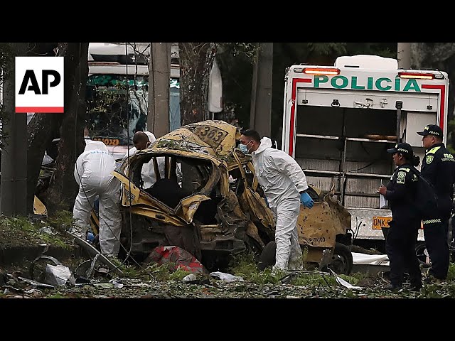 Car bomb and attack on helicopter in Colombia kill at least 17, including officers