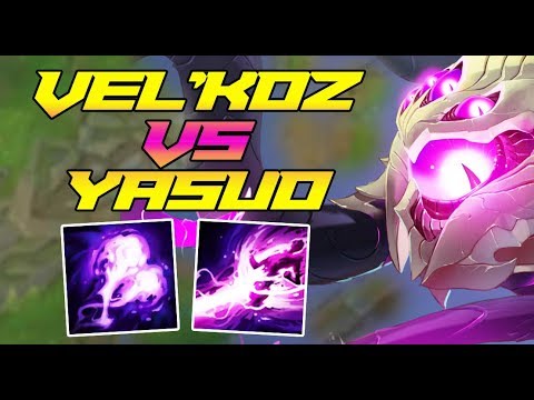 RANK 1 VEL'KOZ DESTROYING YASUO MID LANE WITH Q SNIPES - League of Legends