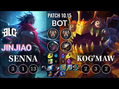 BLG Jinjiao Senna vs Kog'Maw Bot - KR Patch 10.15