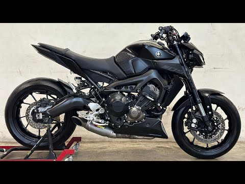 Yamaha Mt09 2018 Exhaust sound Akrapovic full system + Remap Ecu
