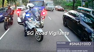 10sep2025 #SNA3100D mercedes e200d pull over by singapore traffic police officer handphone driving