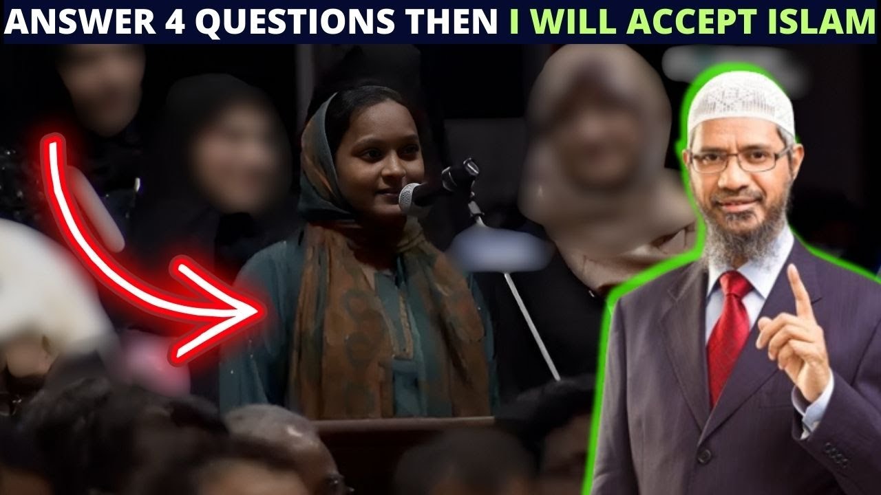 NON MUSLIM LADY ASKED DR ZAKIR 4 QUESTIONS & FINALLY CONVERTED TO ISLAM