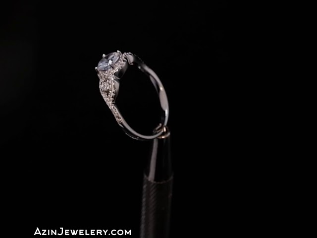 خاتم ناعم فضة عيار 925 تصميم الماس